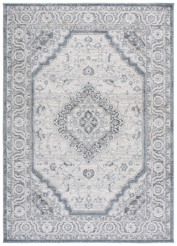Safavieh Lunara Traditional Power Loomed Polyester Area Rug Ivory Blue Plush Living Room LUA320L-5