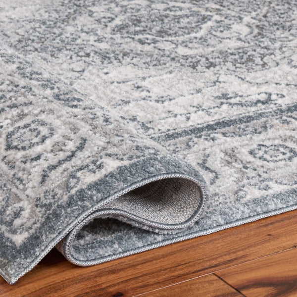 Safavieh Lunara Traditional Power Loomed Polyester Area Rug Ivory Blue Plush Living Room LUA320L-5
