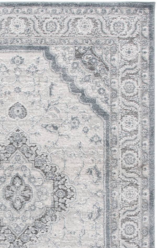 Safavieh Lunara Traditional Power Loomed Polyester Area Rug Ivory Blue Plush Living Room LUA320L-5
