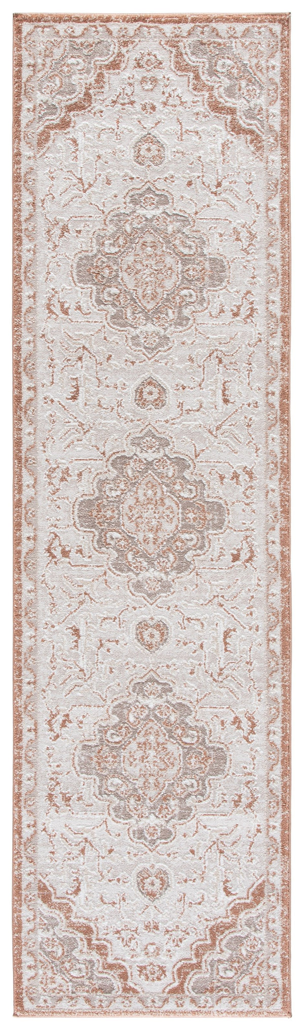 Safavieh Lunara Elegant Round Area Rug In Ivory And Rust — Power-Loomed Turkish Durability, Plush 1/2" Pile Comfort 6'-7" x 6'-7" LUA320R-7R