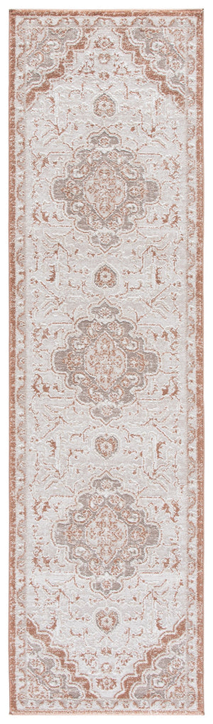 Safavieh Lunara Ivory And Rust Runner Rug — Low-Profile Traditional Motif, Power-Loomed Durability For Hallways 2'-2" x 8'-0" LUA320R-28