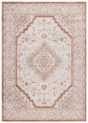 Safavieh Lunara Power Loomed Polyester Area Rug Ivory Rust Tones for Living and Dining Rooms LUA320R-5
