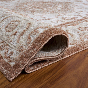 Safavieh Lunara Power Loomed Polyester Area Rug Ivory Rust Tones for Living and Dining Rooms LUA320R-5
