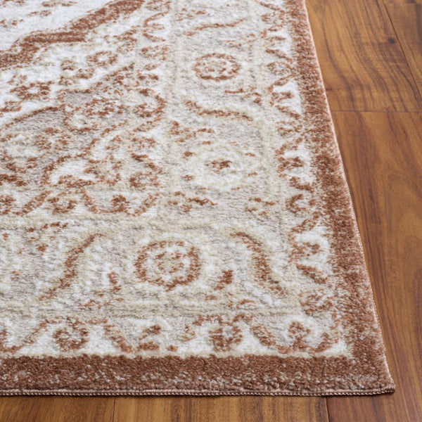 Safavieh Lunara Power Loomed Polyester Area Rug Warm Ivory Rust Traditional Living Room LUA320R-9