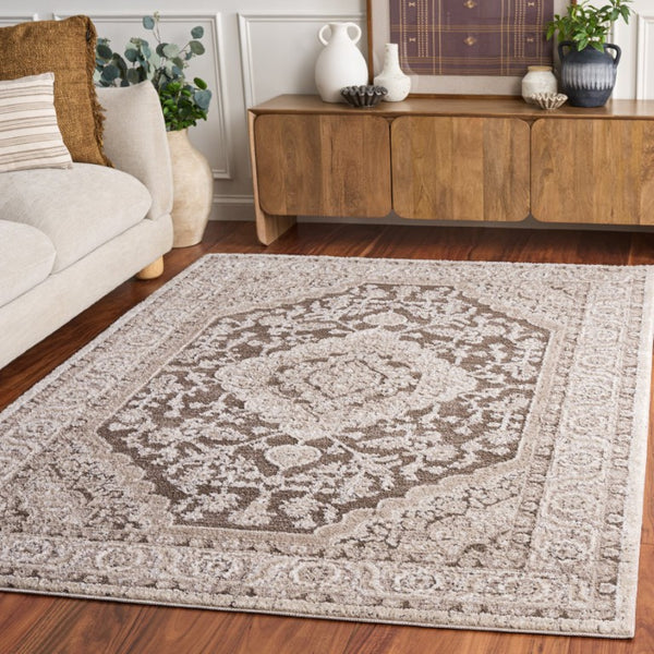 Safavieh Lunara Power Loomed Polyester Area Rug Turkish Woven Neutral Tones for Living Rooms LUA320T-5