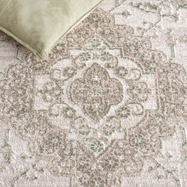 Safavieh Lunara Power Loomed Polyester Area Rug Ivory Green Traditional Low Pile Floor LUA320W-4