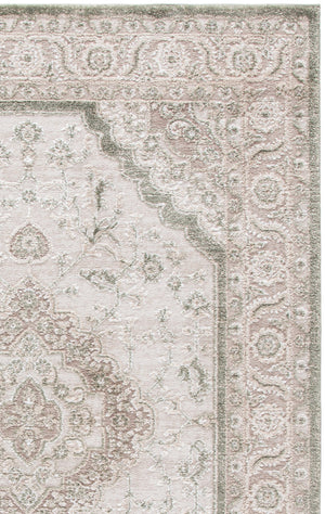 Safavieh Lunara Runner Rug In Ivory & Green — Low-Profile, Power-Loomed Turkish Polyester With Jute Backing 2'-2" x 8'-0" LUA320W-28