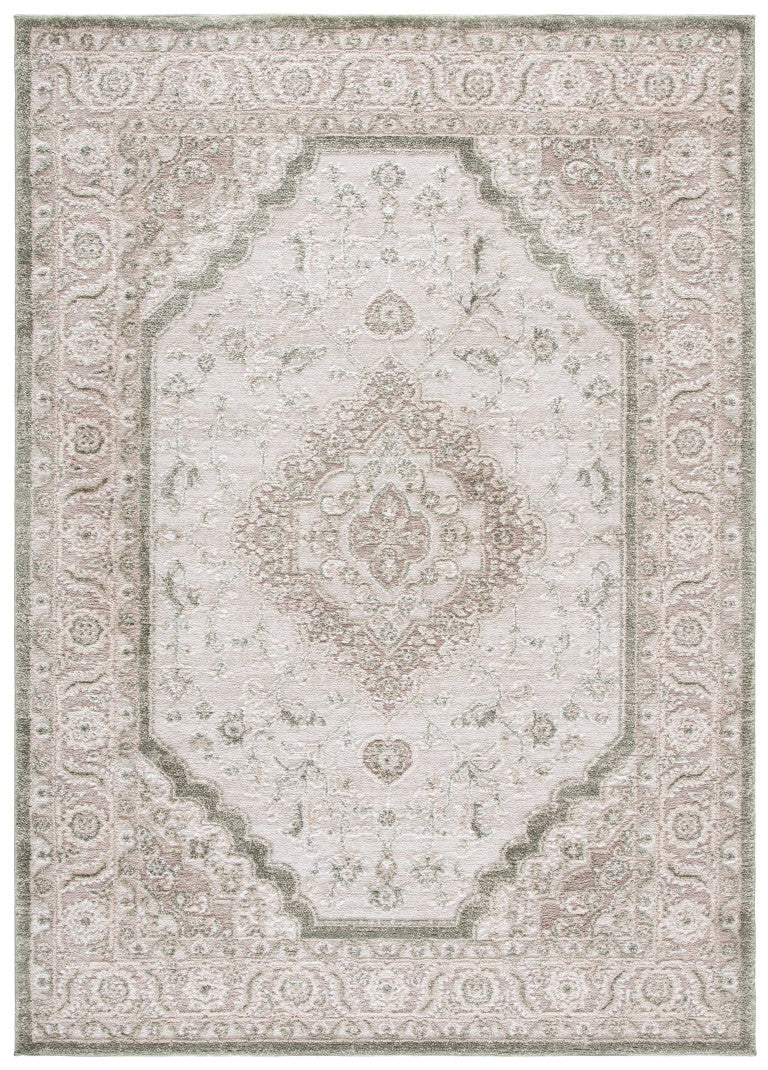 Safavieh Lunara Power Loomed Polyester Area Rug Turkish Ivory Green Plush Living Room Floor LUA320W-5