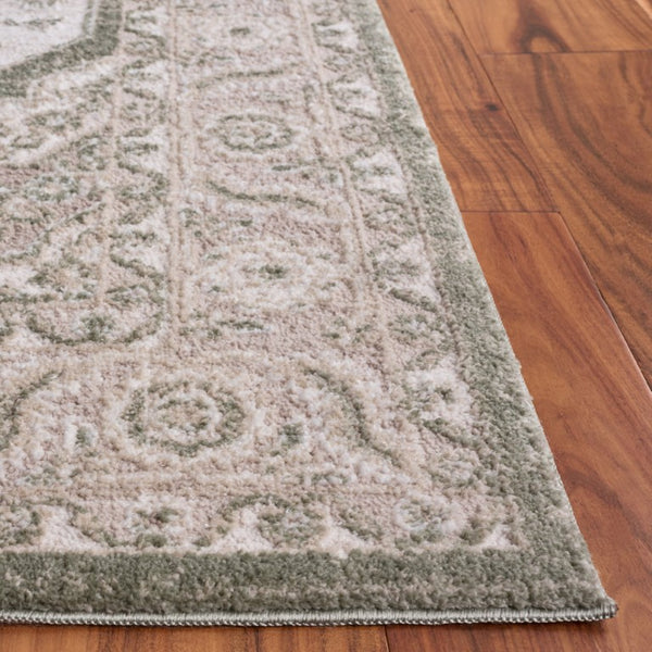 Safavieh Lunara Power Loomed Polyester Area Rug Turkish Ivory Green Plush Living Room Floor LUA320W-5