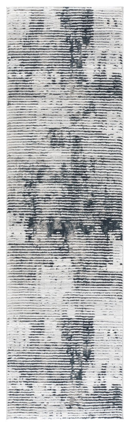 Safavieh Lunara Power Loomed Runner Rug Ivory Blue Polyester Blend for Modern Hallways 2'-2" x 8'-0" LUA324M-28