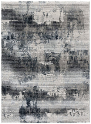 Safavieh Lunara Power Loomed Runner Rug Ivory Blue Polyester Blend for Modern Hallways 5'-3" x 7'-6" LUA324M-5