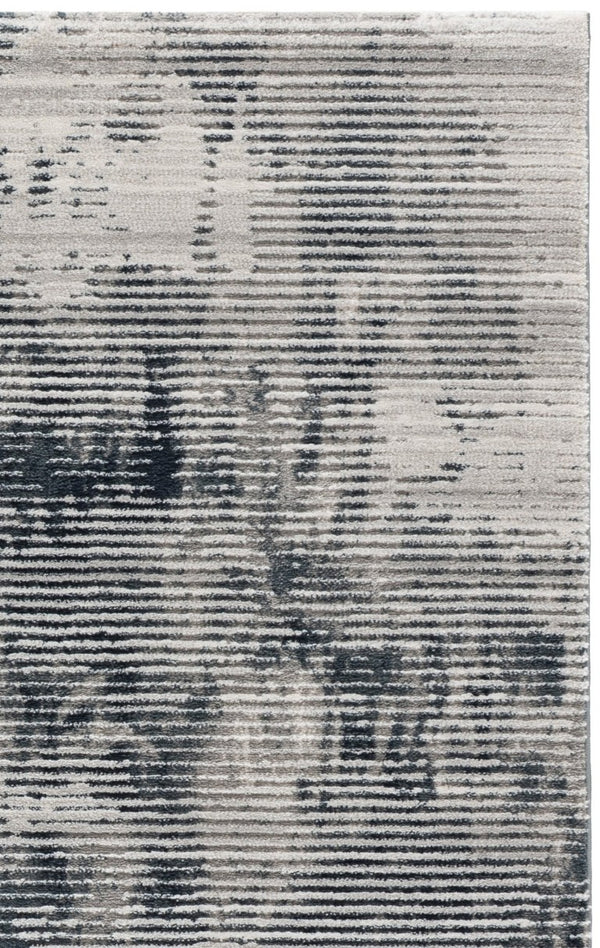 Safavieh Lunara Power Loomed Runner Rug Ivory Blue Polyester Blend for Modern Hallways 5'-3" x 7'-6" LUA324M-5