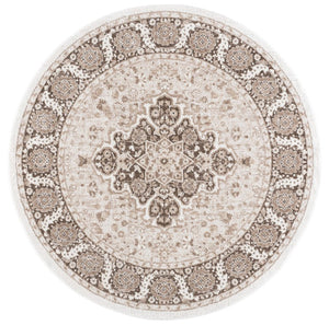 Safavieh Lunara Traditional Hallway Runner Polyester Jute Blend Low Pile Neutral Beige Rug 6'-7" x 6'-7" (Round) LUA326T-7R