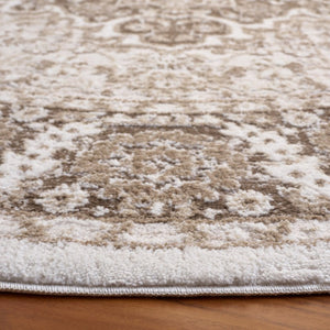 Safavieh Lunara Traditional Hallway Runner Polyester Jute Blend Low Pile Neutral Beige Rug 6'-7" x 6'-7" (Round) LUA326T-7R