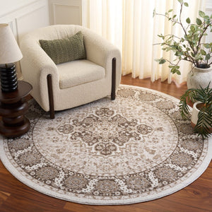 Safavieh Lunara Traditional Hallway Runner Polyester Jute Blend Low Pile Neutral Beige Rug 6'-7" x 6'-7" (Round) LUA326T-7R