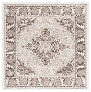 Safavieh Lunara Traditional Hallway Runner Polyester Jute Blend Low Pile Neutral Beige Rug 6'-7" x 6'-7" (Square) LUA326T-7SQ
