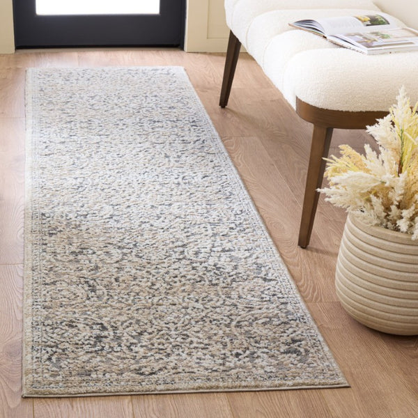 Safavieh Lunara Power-Loomed Traditional Runner Rug in Neutral Polyester Jute Blend for Hallways 2'-2" x 8'-0" LUA328F-28