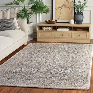 Safavieh Lunara Power-Loomed Traditional Runner Rug in Neutral Polyester Jute Blend for Hallways 5'-3" x 7'-6" LUA328F-5