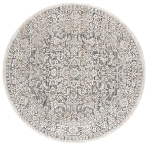 Safavieh Lunara Power-Loomed Traditional Runner Rug in Neutral Polyester Jute Blend for Hallways 6'-7" x 6'-7" - Round LUA328F-7R
