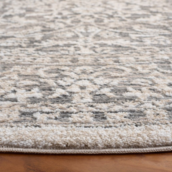 Safavieh Lunara Power-Loomed Traditional Runner Rug in Neutral Polyester Jute Blend for Hallways 6'-7" x 6'-7" - Round LUA328F-7R