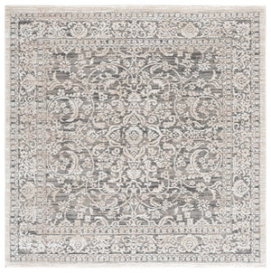 Safavieh Lunara Power-Loomed Traditional Runner Rug in Neutral Polyester Jute Blend for Hallways 6'-7" x 6'-7" - Square LUA328F-7SQ