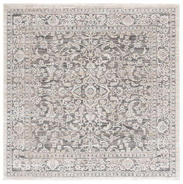 Safavieh Lunara Power-Loomed Traditional Runner Rug in Neutral Polyester Jute Blend for Hallways 6'-7" x 6'-7" - Square LUA328F-7SQ