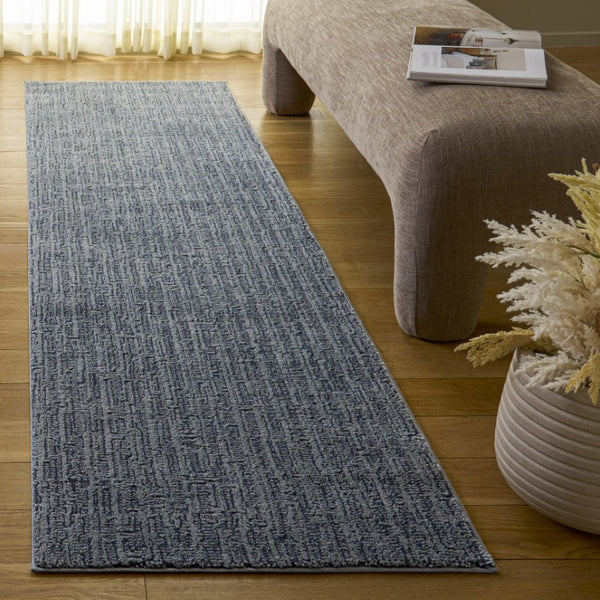 Safavieh Lunara Solid Blue Power Loomed Runner Rug for Hallways Entryways and Narrow Spaces 2'-2" x 8'-0" LUA330M-28