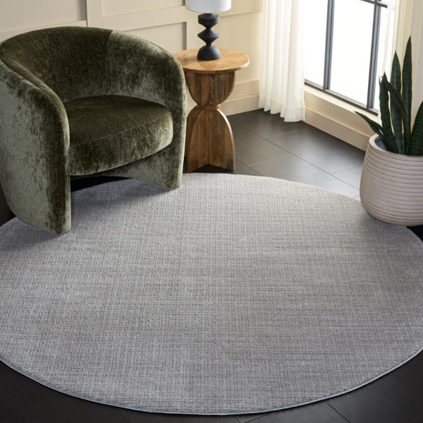 Safavieh Lunara Two-Tone Grey Runner Rug Low Pile Polyester Jute Blend for Modern Hallways 6'-7" x 6'-7" - R LUA332F-7R