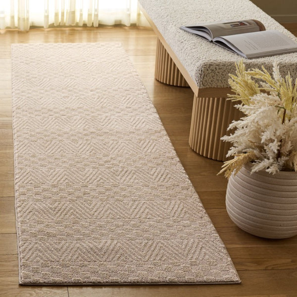 Safavieh Lunara Power Loomed Solid Neutral Runner Rug for Hallways and Minimalist Interiors Beige 2'-2" x 8'-0" LUA334B-28