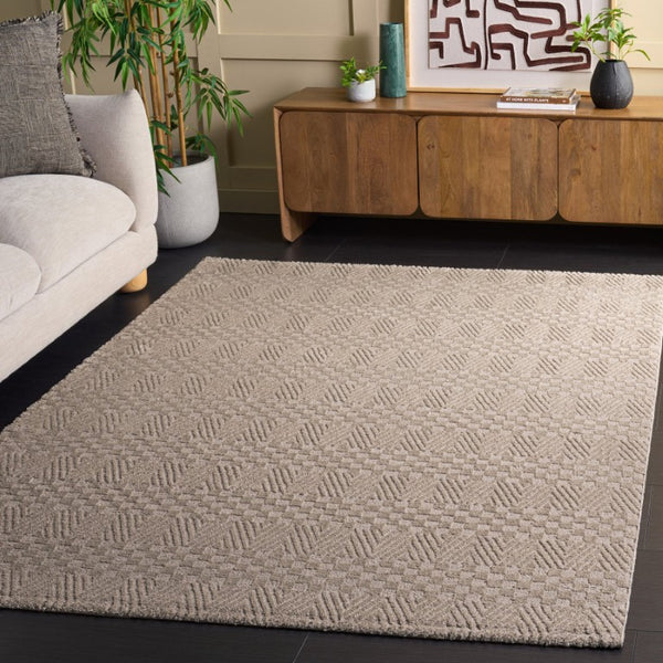 Safavieh Lunara Power Loomed Solid Neutral Runner Rug for Hallways and Minimalist Interiors Beige 5'-3" x 7'-6" LUA334B-5