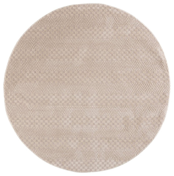 Safavieh Lunara Power Loomed Solid Neutral Runner Rug for Hallways and Minimalist Interiors Beige 6'-7" x 6'-7" (Round) LUA334B-7R