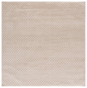 Safavieh Lunara Power Loomed Solid Neutral Runner Rug for Hallways and Minimalist Interiors Beige 6'-7" x 6'-7" (Square) LUA334B-7SQ