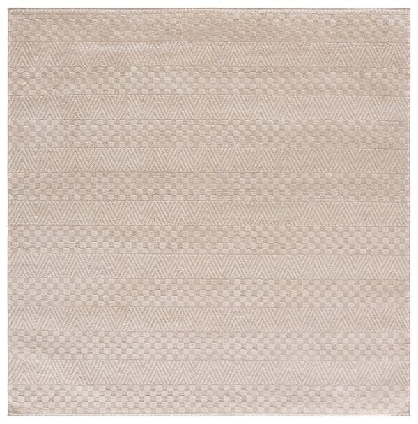Safavieh Lunara Power Loomed Solid Neutral Runner Rug for Hallways and Minimalist Interiors Beige 6'-7" x 6'-7" (Square) LUA334B-7SQ