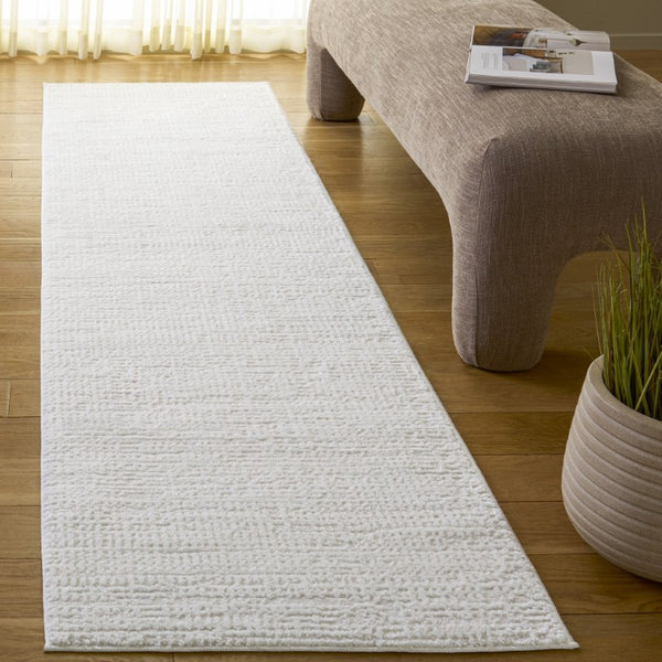 Safavieh Lunara Solid Ivory Hallway Runner Low Pile Polyester Jute Blend Turkey Woven Rug Off White 2'-2" x 8'-0" LUA336A-28