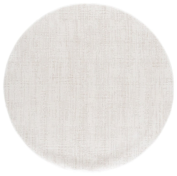 Safavieh Lunara Solid Ivory Hallway Runner Low Pile Polyester Jute Blend Turkey Woven Rug Off White 6'-7" x 6'-7" Round LUA336A-7R