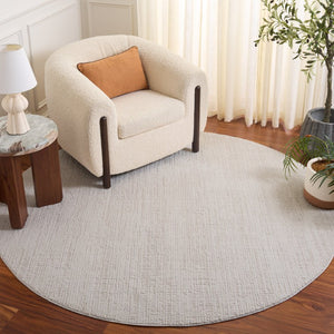 Safavieh Lunara Solid Ivory Hallway Runner Low Pile Polyester Jute Blend Turkey Woven Rug Off White 6'-7" x 6'-7" Round LUA336A-7R