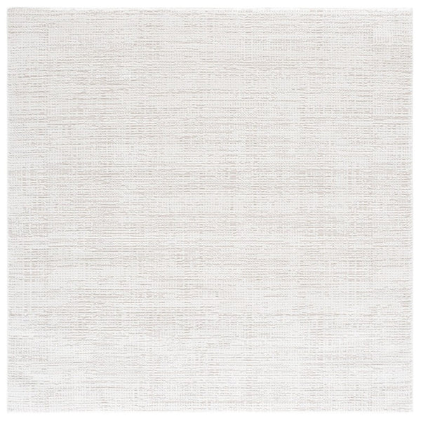 Safavieh Lunara Solid Ivory Hallway Runner Low Pile Polyester Jute Blend Turkey Woven Rug Off White 6'-7" x 6'-7" Square LUA336A-7SQ