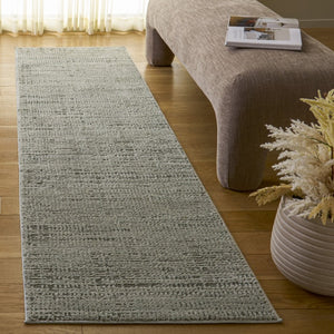 Safavieh Lunara Solid Ivory Hallway Runner Low Pile Polyester Jute Blend Turkey Woven Rug Green 2'-2" x 8'-0" LUA336Y-28