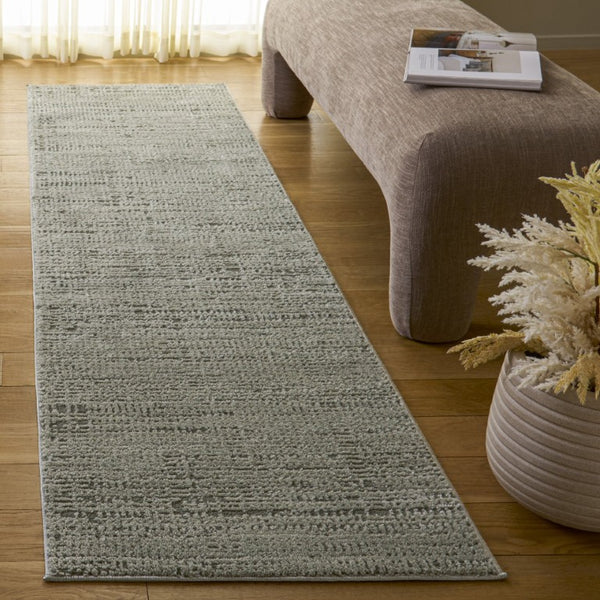 Safavieh Lunara Solid Ivory Hallway Runner Low Pile Polyester Jute Blend Turkey Woven Rug Green 2'-2" x 8'-0" LUA336Y-28