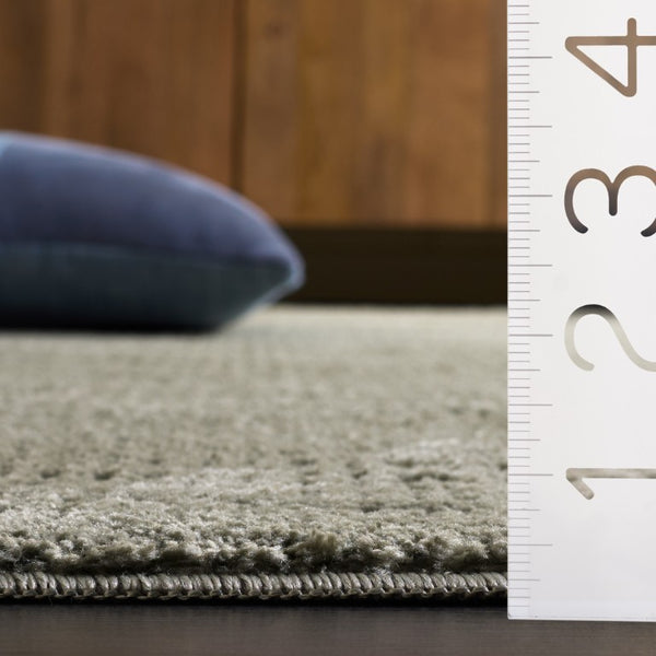 Safavieh Lunara Solid Ivory Hallway Runner Low Pile Polyester Jute Blend Turkey Woven Rug Green 4'-0" x 6'-0" LUA336Y-4