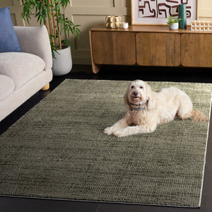 Safavieh Lunara Solid Ivory Hallway Runner Low Pile Polyester Jute Blend Turkey Woven Rug Green 5'-3" x 7'-6" LUA336Y-5