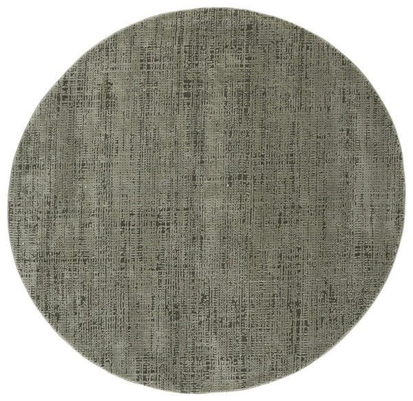 Safavieh Lunara Solid Ivory Hallway Runner Low Pile Polyester Jute Blend Turkey Woven Rug Green 6'-7" x 6'-7" Round LUA336Y-7R