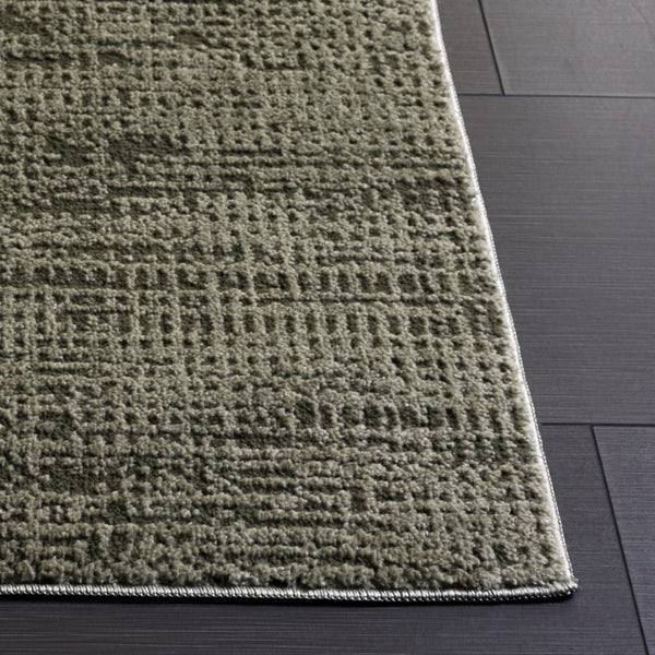 Safavieh Lunara Solid Ivory Hallway Runner Low Pile Polyester Jute Blend Turkey Woven Rug Green 6'-7" x 6'-7" Square LUA336Y-7SQ