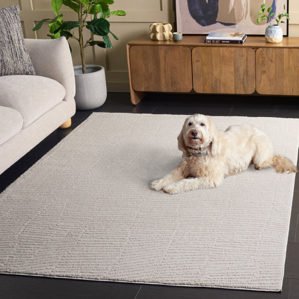 Safavieh Lunara Power Loomed Ivory Runner Rug Soft Polyester Blend for Hallways and Bedrooms 5'-3" x 7'-6" LUA338A-5