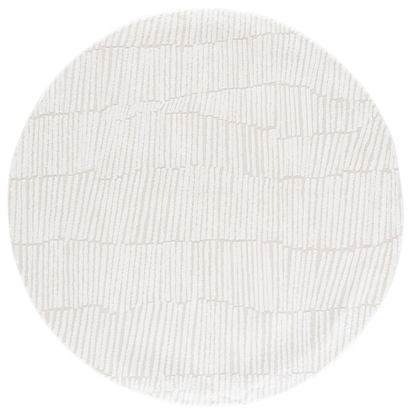 Safavieh Lunara Power Loomed Ivory Runner Rug Soft Polyester Blend for Hallways and Bedrooms 6'-7" x 6'-7" Round LUA338A-7R