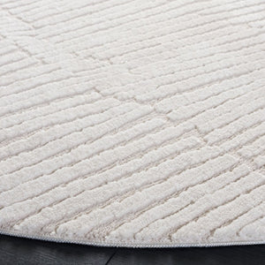 Safavieh Lunara Power Loomed Ivory Runner Rug Soft Polyester Blend for Hallways and Bedrooms 6'-7" x 6'-7" Round LUA338A-7R