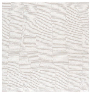 Safavieh Lunara Power Loomed Ivory Runner Rug Soft Polyester Blend for Hallways and Bedrooms 6'-7" x 6'-7" Square LUA338A-7SQ