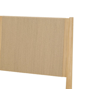 Lh Imports Lumina Queen Bed – Elegant Natural Paper Cord Headboard & Sturdy Solid Wood Legs For Timeless Style Brown Oak Wood Legs,100% Natural Paper Rope,Mdf Oak Veneer Lum001qs