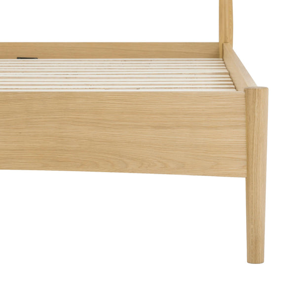 Lh Imports Lumina Queen Bed – Elegant Natural Paper Cord Headboard & Sturdy Solid Wood Legs For Timeless Style Brown Oak Wood Legs,100% Natural Paper Rope,Mdf Oak Veneer Lum001qs