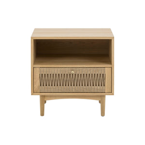 Lh Imports Lumina Nightstand - Artisan Crafted Elegance With Natural Paper Cord Accents And Brass Handles Beige Solid Oak,100% Natural Paper Rope,Mdf Oak Veneer,Brass Handles Lum002